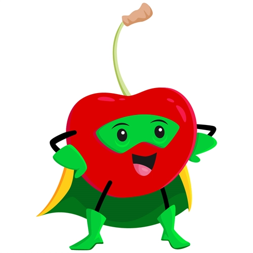 Superhero Cherry Classroom Fruit Transparent Sticker